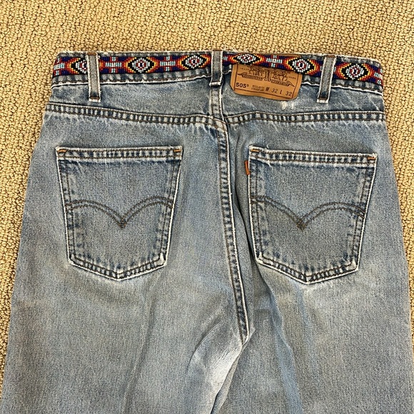Vintage re-constructed detailed beaded Levi’s. Men’s converted into women’s. - Picture 9 of 15